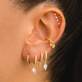 BOUCLES D'OREILLES FLÈCHE EN CRISTAL DORÉ