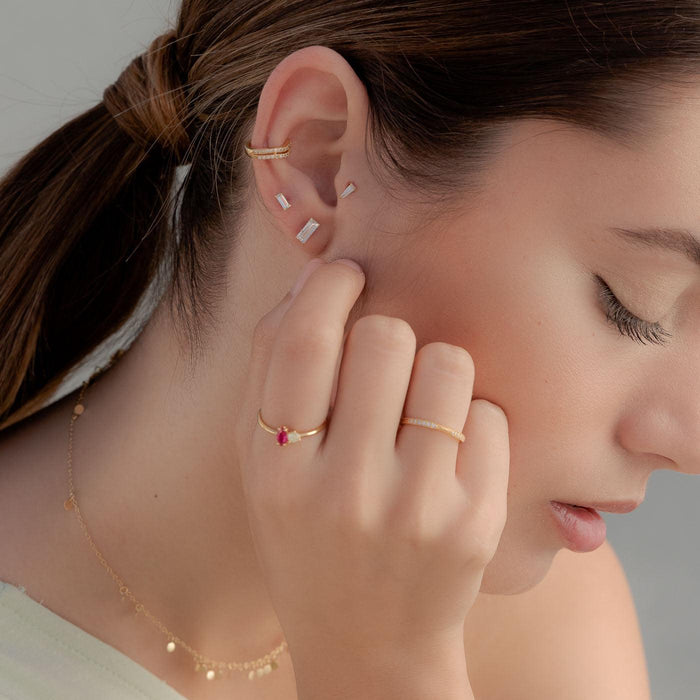 BOUCLES D'OREILLES BAGUETTE EN OR