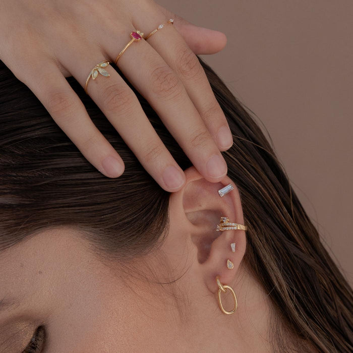 BOUCLES D'OREILLES BAGUETTE EN OR