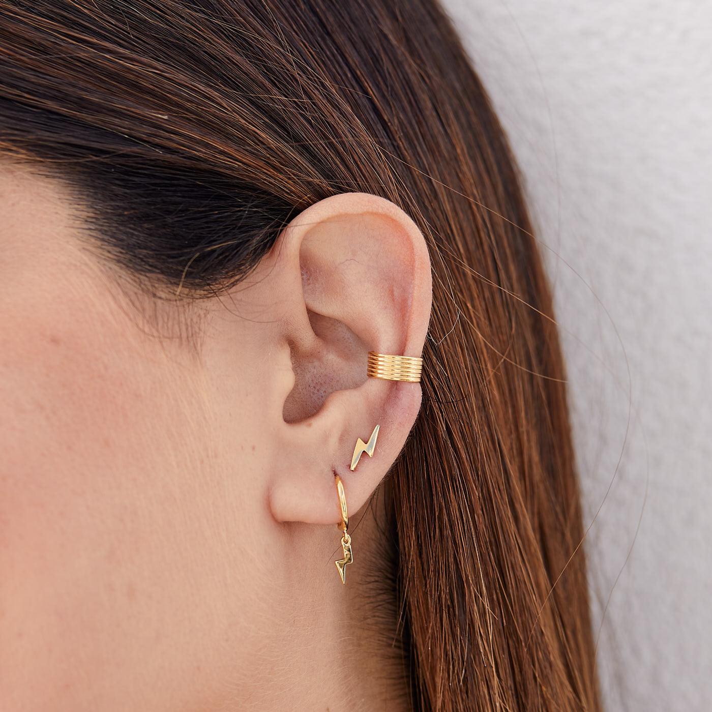 Dettaglio foto Orecchini a cerchio Ray in argento 925 placcato oro