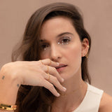 Orecchio Cuff 925 Argento placcato oro Modello orecchino a catena