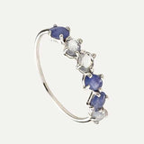 ANELLO D'ARGENTO BLU ZAFFIRO