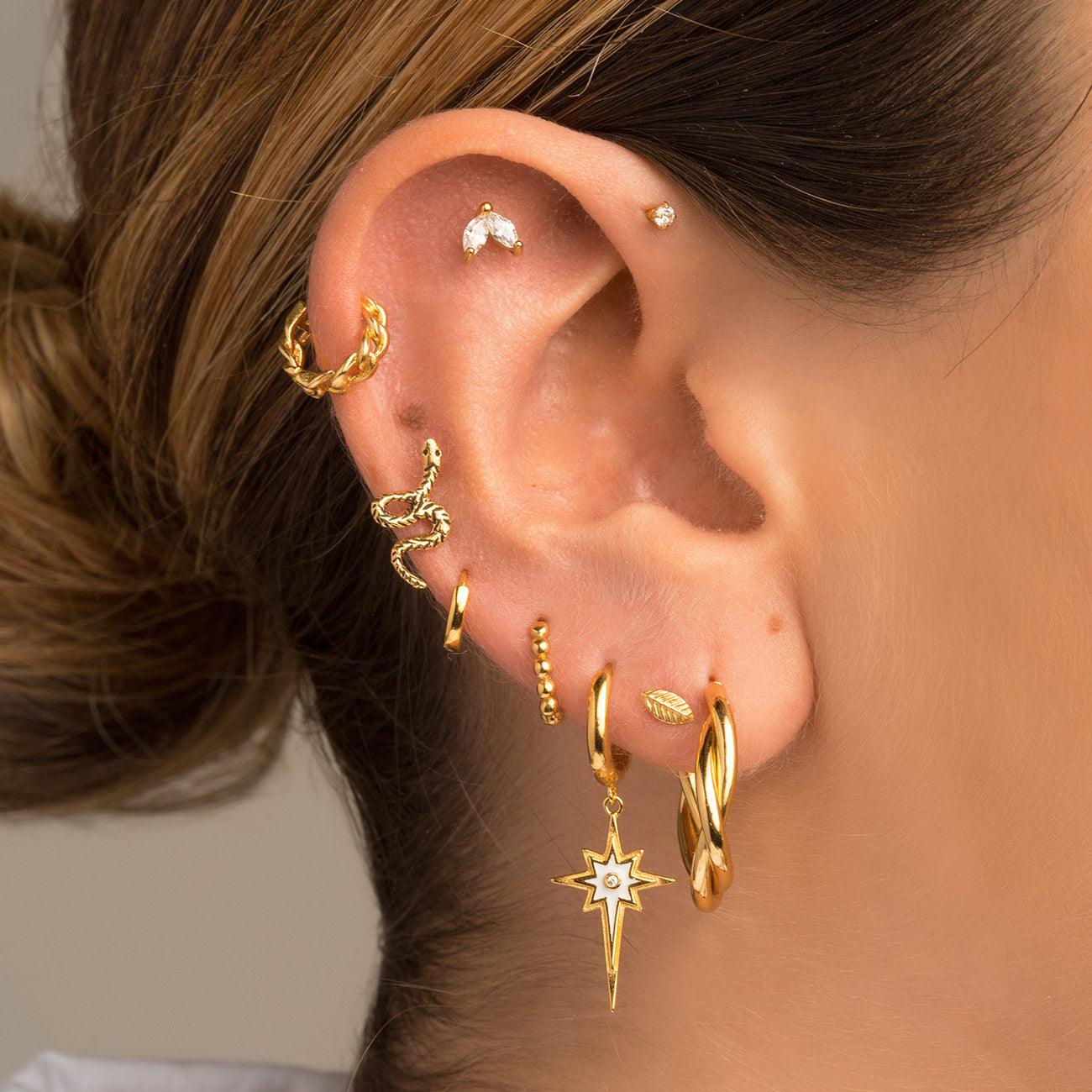 Orecchini Halo Twist in argento 925 placcato oro con orecchini della collezione Halo