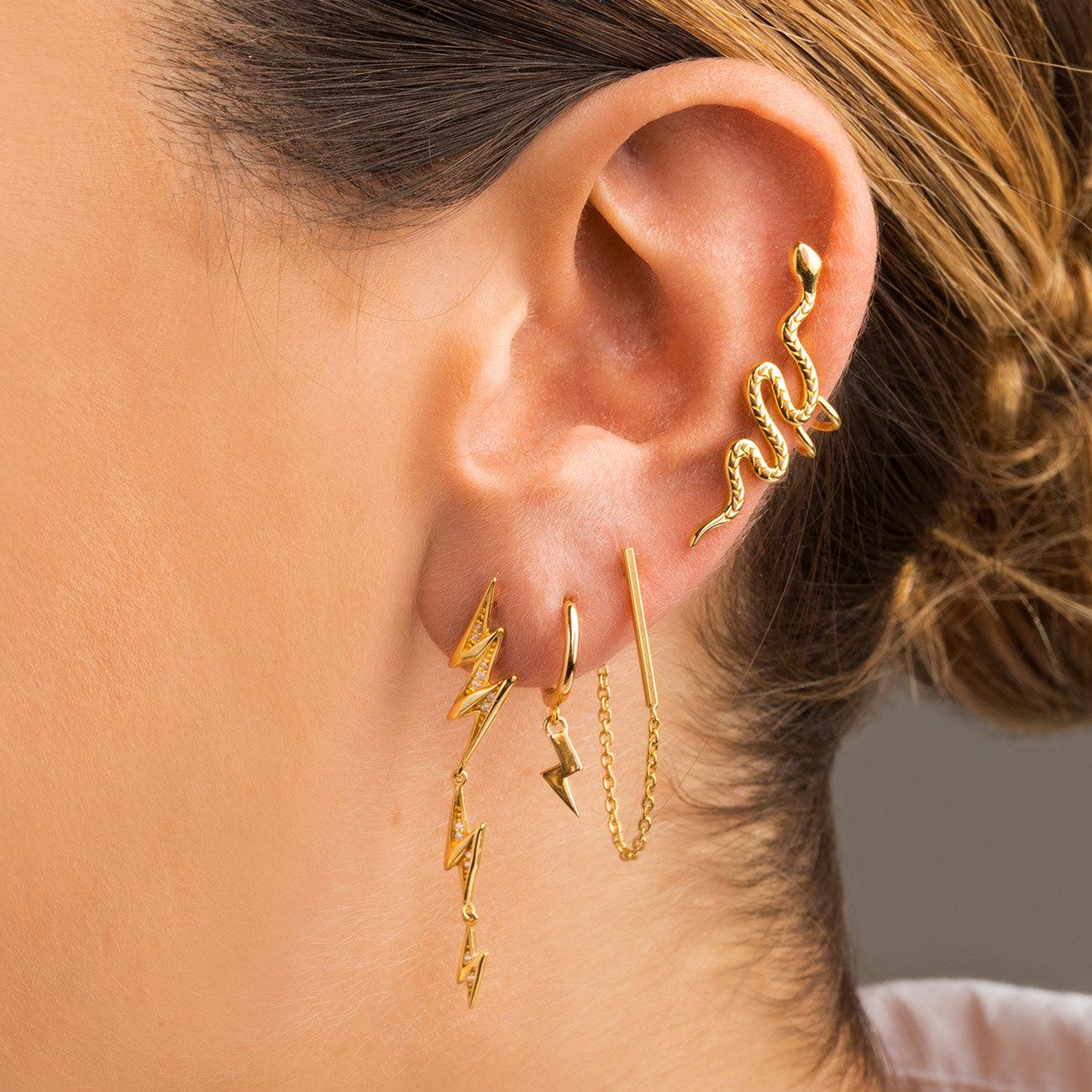 Orecchini a cerchio Ray Ear Argento 925 placcato oro