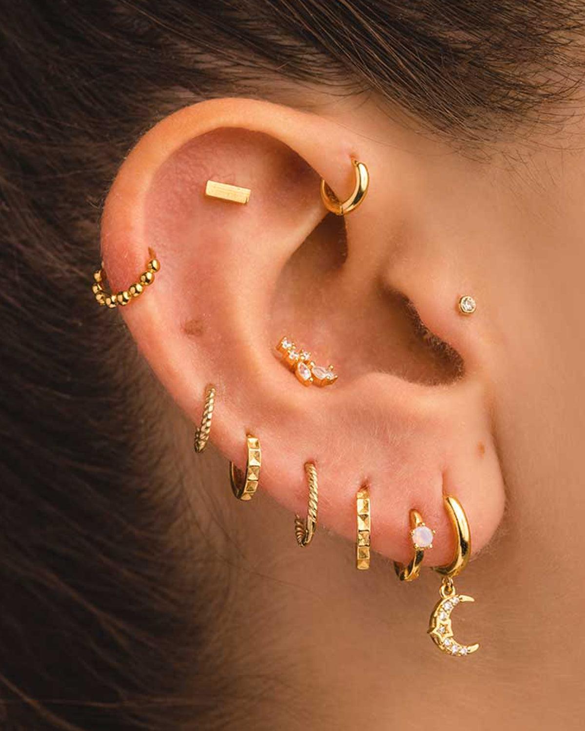 PENDIENTES HOOPS MINI TWIST GOLD