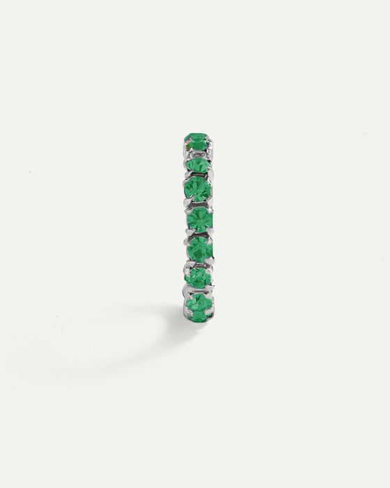 BOUCLES D'OREILLES ARLA VERT ET ARGENT