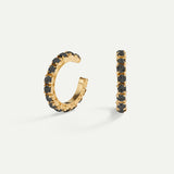 ARLA MINI BLACK GOLD EARRINGS