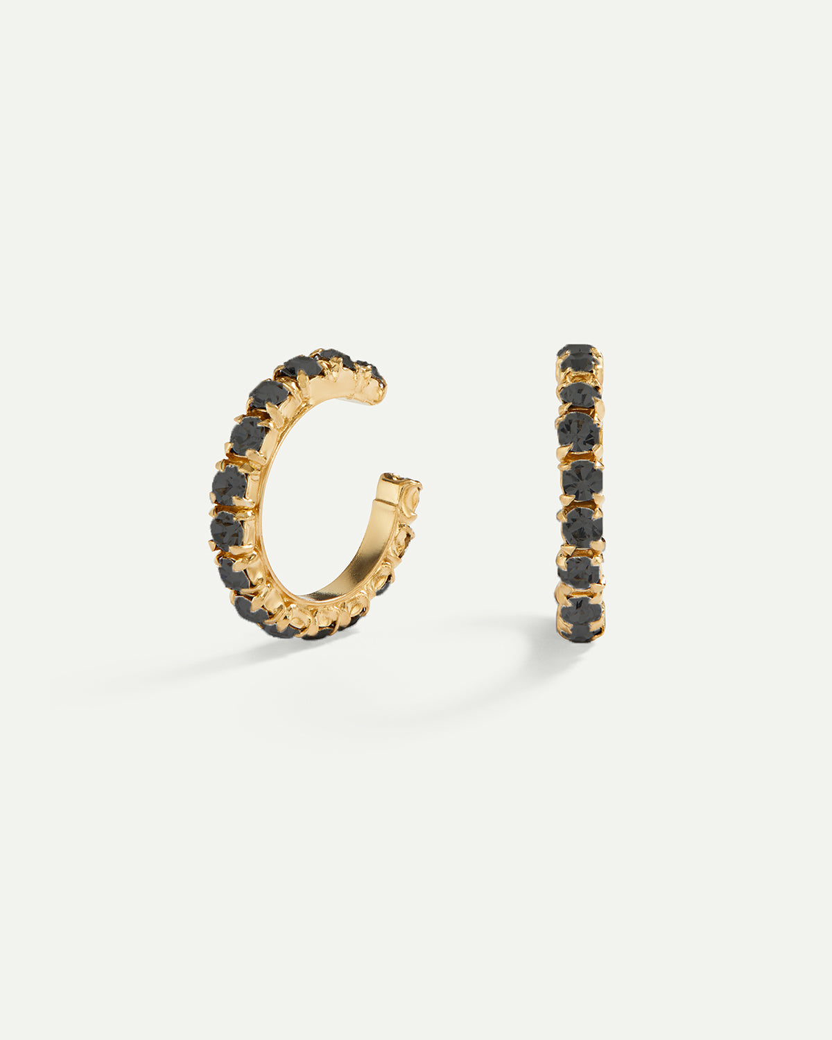 ARLA MINI BLACK GOLD EARRINGS