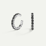 ARLA MINI BLACK SILVER EARRINGS