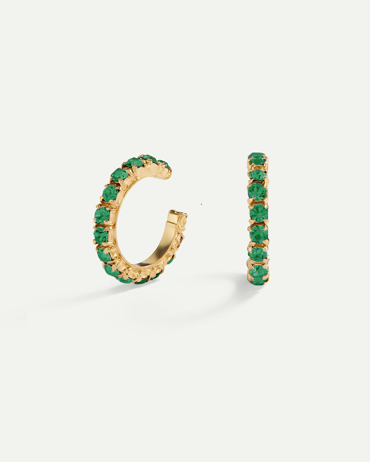 ARLA MINI GREEN GOLD EARRINGS