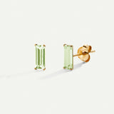 BOUCLES D'OREILLES BAGUETTE OR VERT