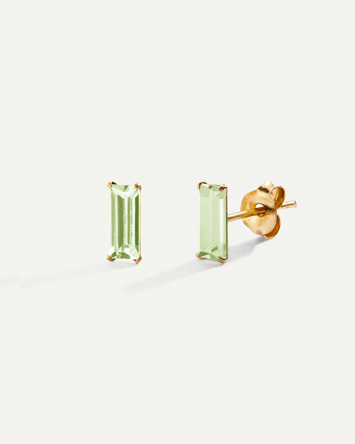 BOUCLES D'OREILLES BAGUETTE OR VERT