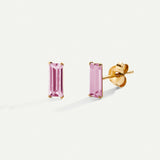 BOUCLES D'OREILLES BAGUETTE EN OR VIOLET