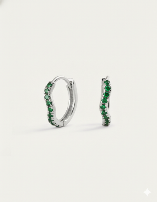 PENDIENTES BIMBA GREEN SILVER