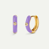 PURPLE GOLD FACE EARRINGS