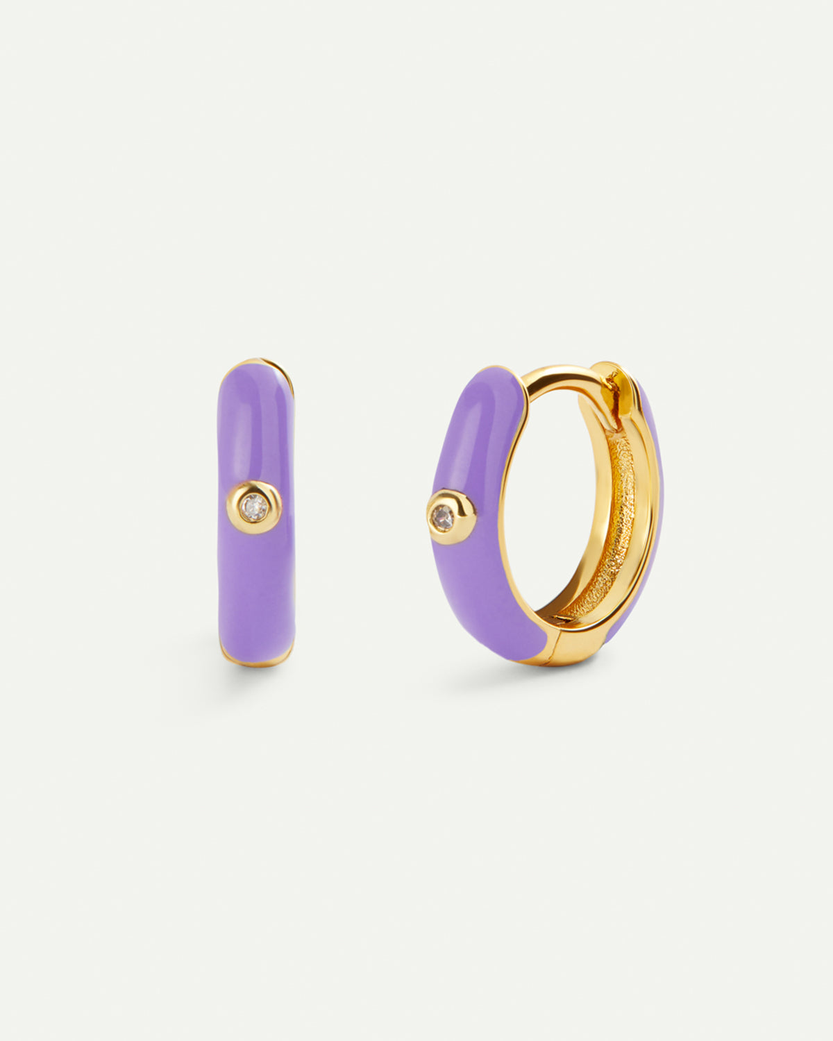 PURPLE GOLD FACE EARRINGS