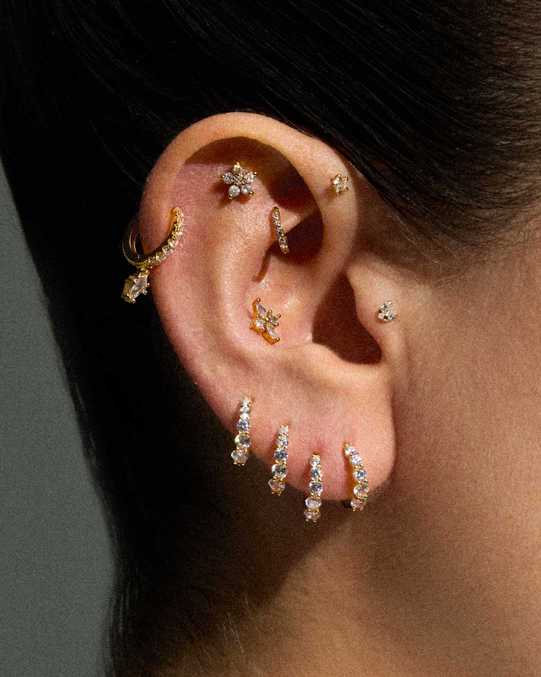 FUNEIA Orecchini Donna Argento 925/Placcato Oro 14K Orecchini FUNEIA Orecchini Donna Argento 925/Placcato Oro 14K Orecchini