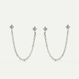 DIMMER CHAIN ​​SILVER EARRINGS