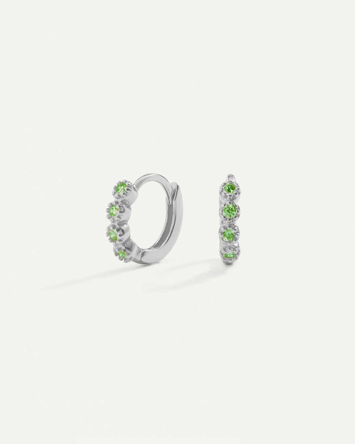 PENDIENTES ELI GREEN MINI SILVER