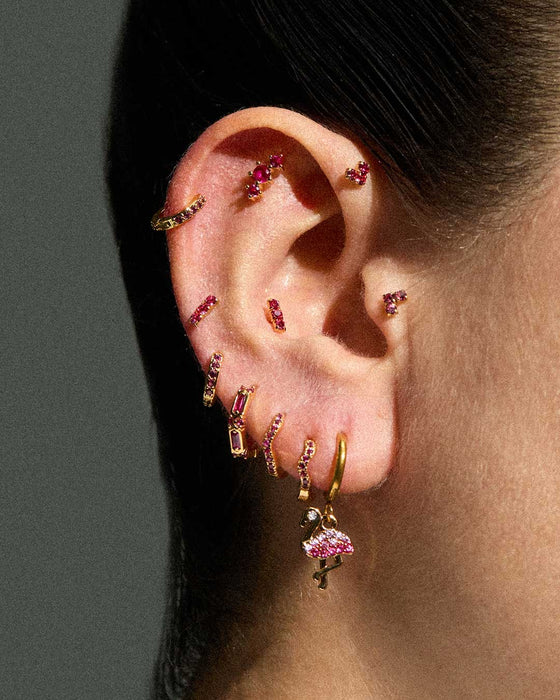 OHRRINGE BIMBA PINK SILBER