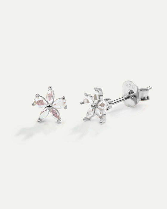 BOUCLES D'OREILLES FLEUR EN ARGENT