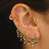 PENDIENTES HOOPS BRIGHT BLUE SILVER