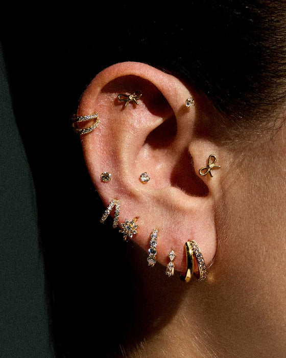 OHRRINGE DOPPELTE HOOP-OHRRINGE SILBER