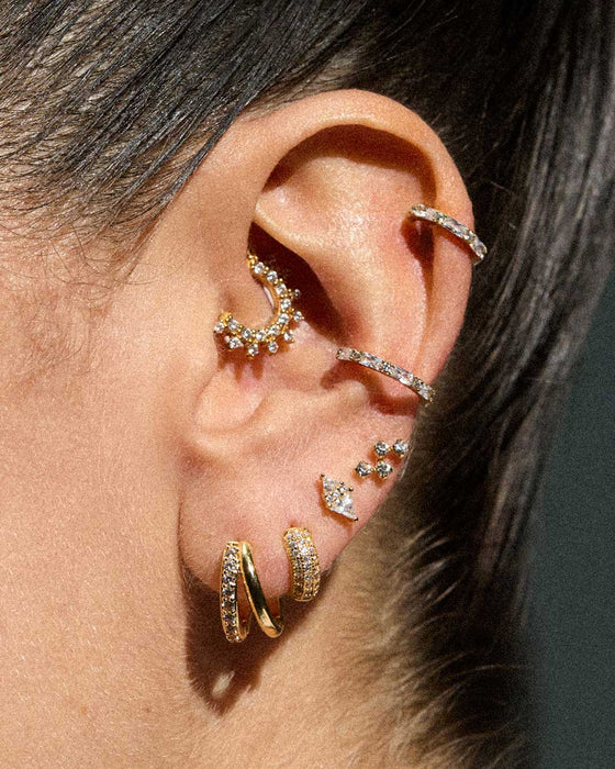 OHRRINGE DOPPELTE HOOP-OHRRINGE SILBER