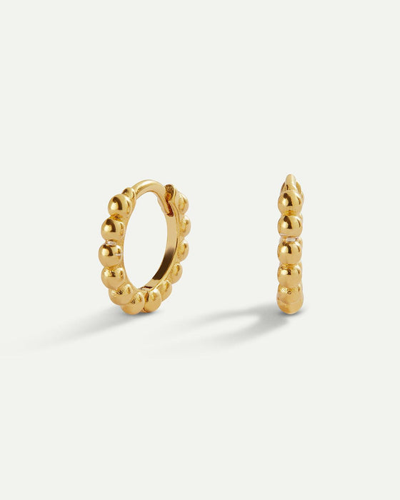 PENDIENTES HOOPS BALLS GOLD