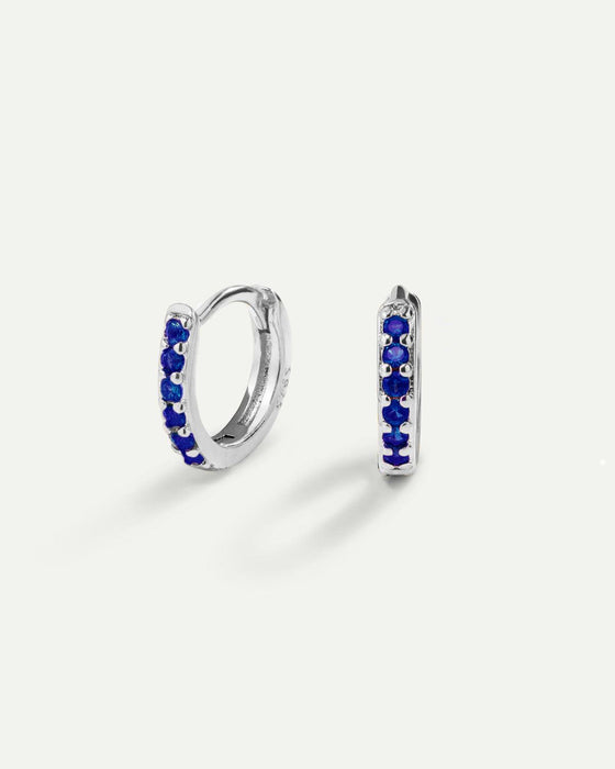 PENDIENTES HOOPS BRIGHT BLUE SILVER