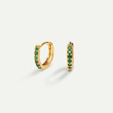 PENDIENTES HOOPS BRIGHT GREEN MINI GOLD
