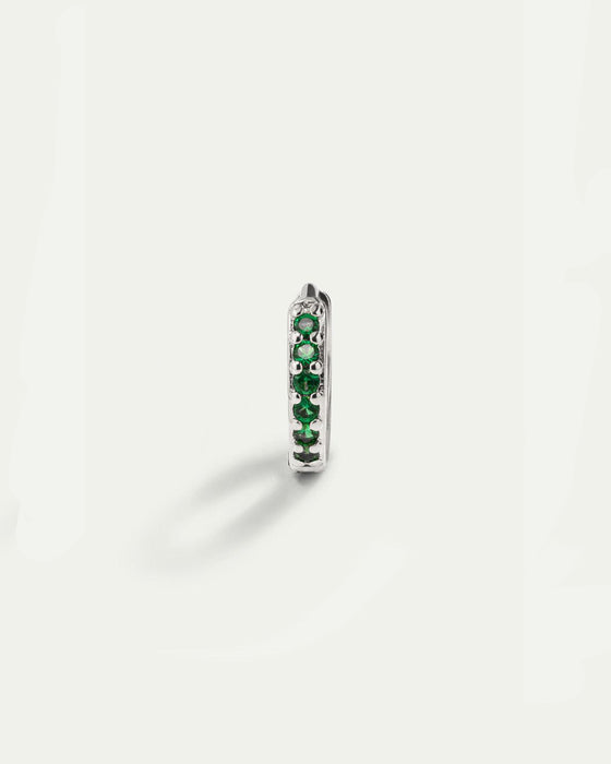 Ohrringe, Creolen, hellgrün, silber