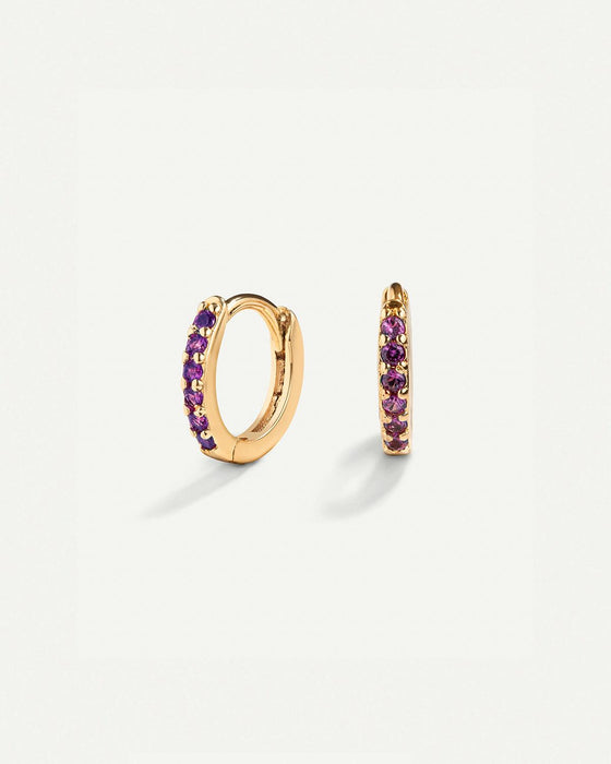 PENDIENTES HOOPS BRIGHT PURPLE GOLD