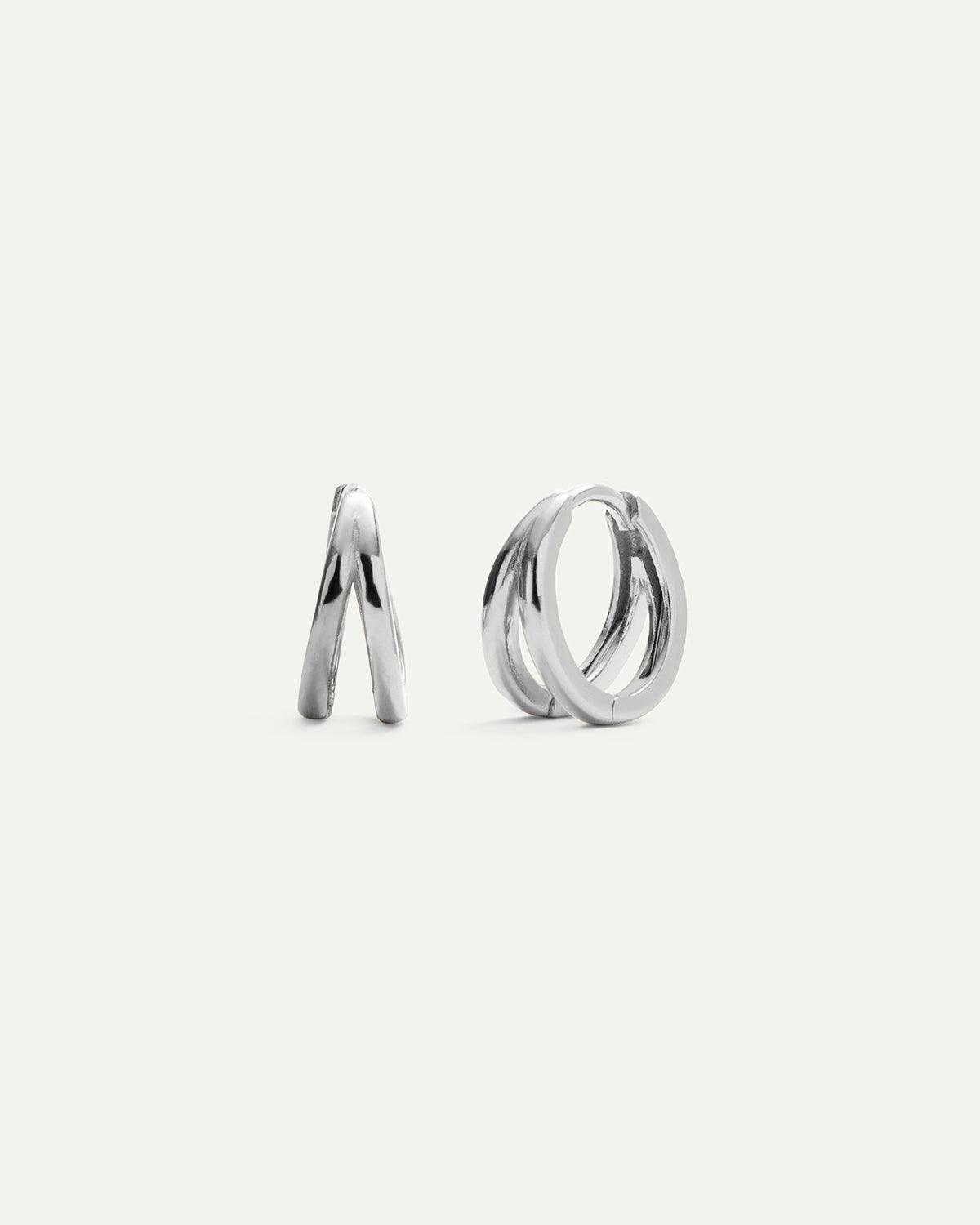 PENDIENTES HOOPS DOBLE SILVER