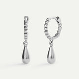 BOUCLES D'OREILLES CRÉOLES GOUTTES ARGENT