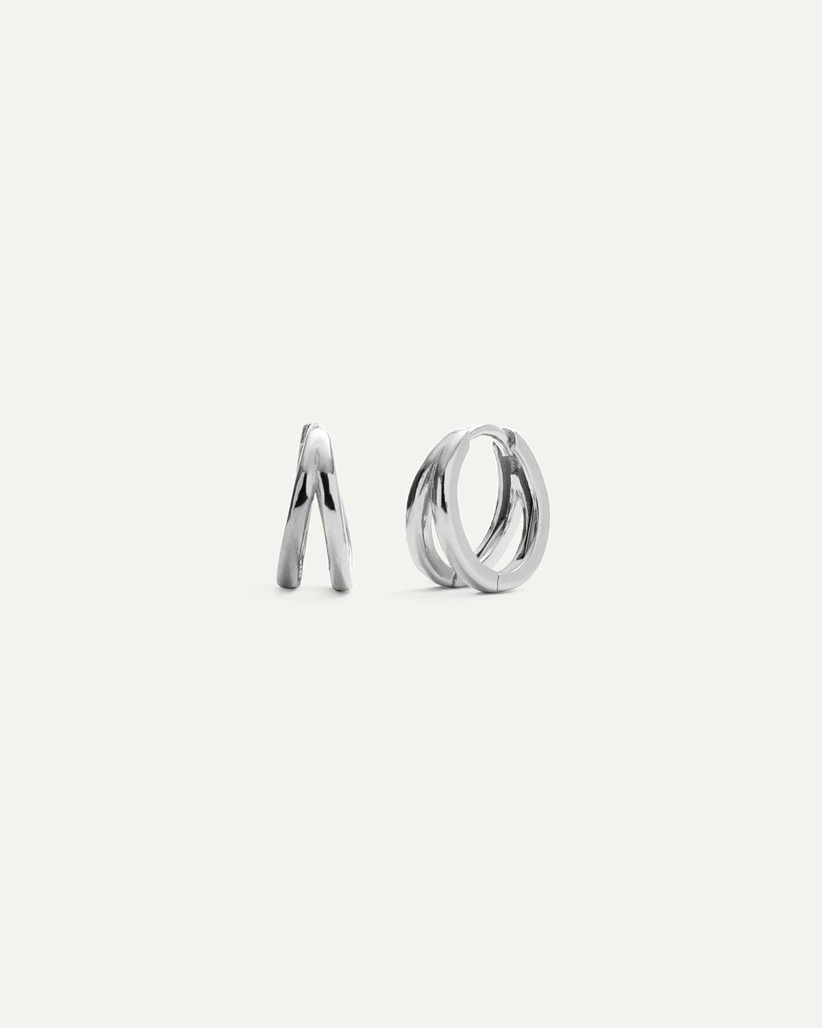 PENDIENTES HOOPS DOBLE MINI SILVER