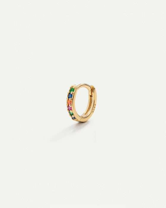 MINI RAINBOW GOLD HOOP EARRINGS