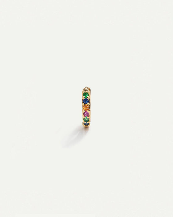 MINI RAINBOW GOLD HOOP EARRINGS