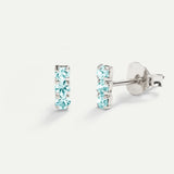 BOUCLES D'OREILLES HORIZON EN ARGENT BLEU