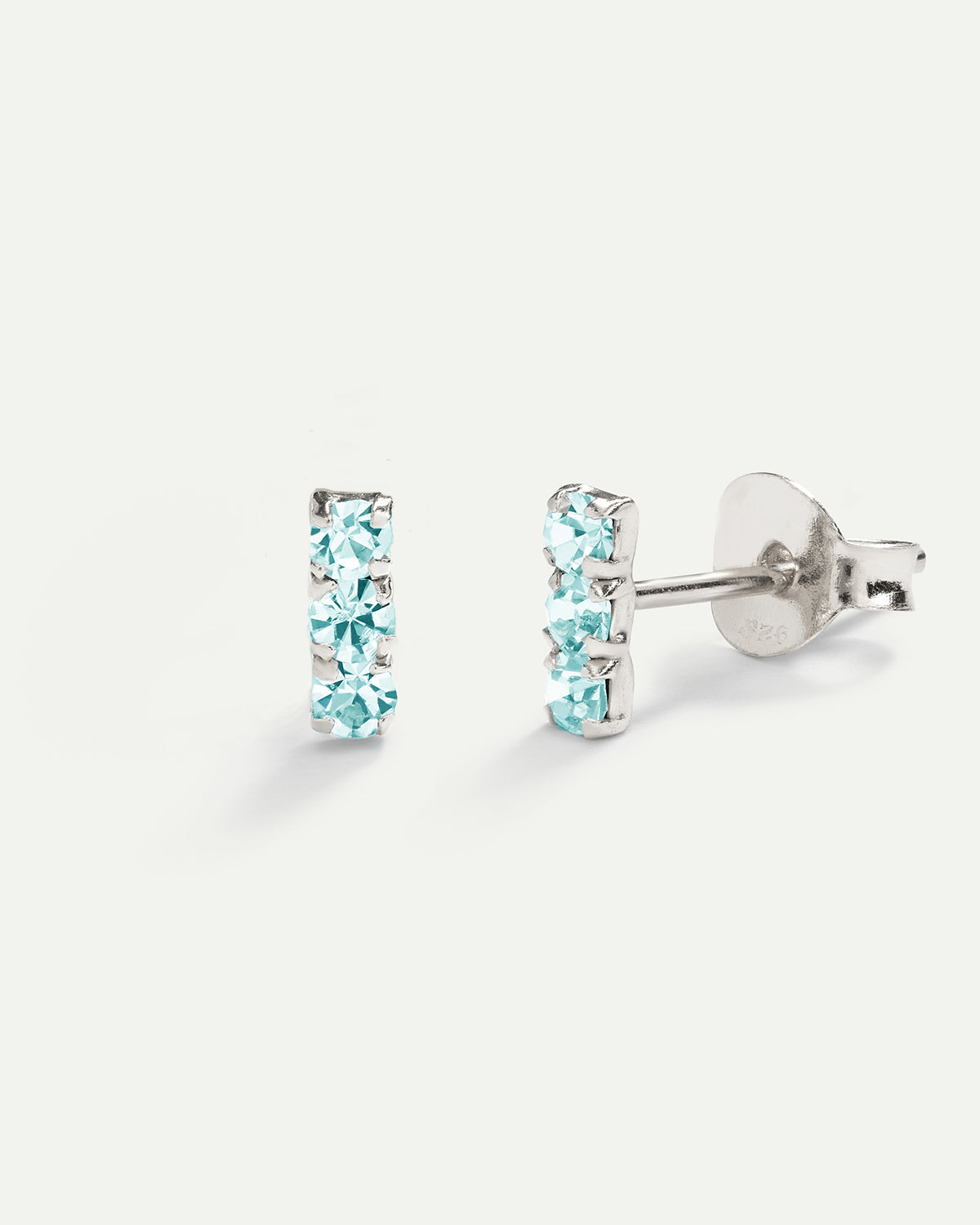 BOUCLES D'OREILLES HORIZON EN ARGENT BLEU