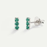 BOUCLES D'OREILLES HORIZON EN ARGENT VERT