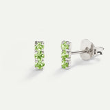 BOUCLES D'OREILLES HORIZON EN ARGENT VERT CLAIR