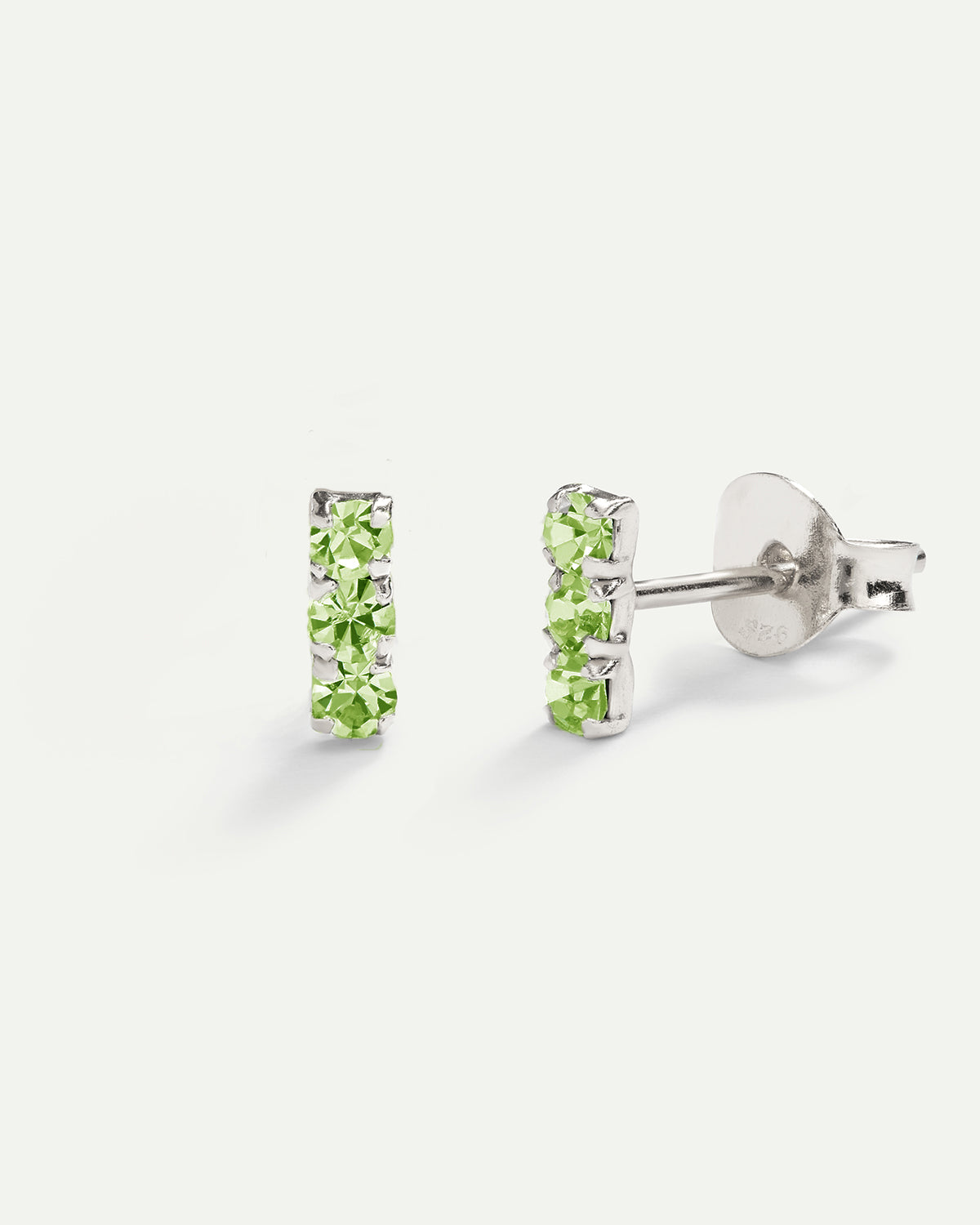 BOUCLES D'OREILLES HORIZON EN ARGENT VERT CLAIR