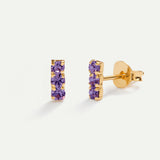 BOUCLES D'OREILLES HORIZON EN OR VIOLET