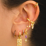 PENDIENTES HOOPS CHAIN GOLD