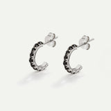 BOUCLES D'OREILLES EN ARGENT NOIR GLACE