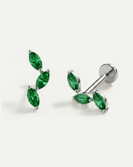 PIERCING IRIA GREEN SILVER