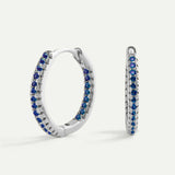 BOUCLES D'OREILLES IRINA EN ARGENT BLEU