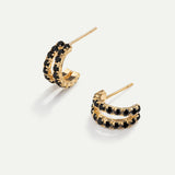 BOUCLES D'OREILLES IVU OR NOIR