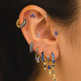 PENDIENTES VIRGO BLUE LIGHT GOLD